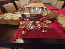 silver punch bowl for sale  Puyallup