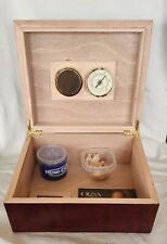1915 Thompson & Co. Humidor Cigar Box w/Humidifier & Hygrometer Cherry Cedar, used for sale  Shipping to South Africa