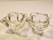 Par de castiçais/votivos vintage de vidro transparente pesado estrela de 4 pontas comprar usado  Enviando para Brazil
