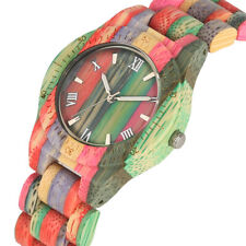 Relógio feminino de madeira multicolorido relógio de bambu presente de Natal relogio masculino comprar usado  Enviando para Brazil