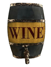 Bar rústico vinícola barril de vinho madeira + parede de aço placa de bar de vinha com bico 12” comprar usado  Enviando para Brazil