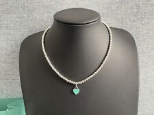 Mini colar de contas de coração Tiffany-&-Co Return to Tiffany esmalte azul. comprar usado  Enviando para Brazil
