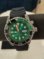 Relógio de pulso masculino Deep Blue Pro Sea Diver mostrador verde 1000M aço inoxidável bom! comprar usado  Enviando para Brazil