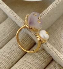 Pearl Ring Bittar 9 22k Gold Amethyst Alexis Baroque Freshwater Cultured Size for sale  Shipping to South Africa