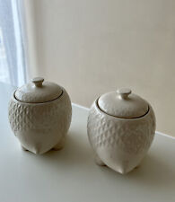 Used, Next Ceramic Storage Jars, Hedgehog Design, Cream ~ 16 x 16cm for sale  CASTLEFORD
