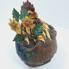 Solid Carved Wood Rooster Chicken Painted Farm Folk Art Home Decor Door Stop for sale  Shipping to South Africa