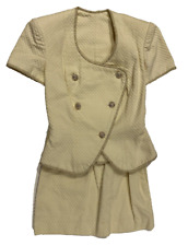 Usado, Mini-saia terno vintage anos 90 2 peças tamanho XXS/XS mini-saia e jaqueta amarelo pálido comprar usado  Enviando para Brazil