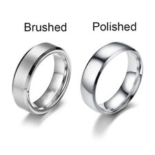 Titanium Stainless Steel 6mm Brushed Finish Men Women Wedding Band Comfort Ring for sale  Shipping to South Africa