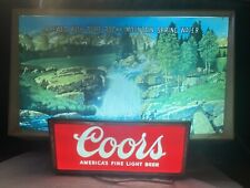 Placa de movimento vintage COORS BEER Rocky Mountain cachoeira iluminada comprar usado  Enviando para Brazil