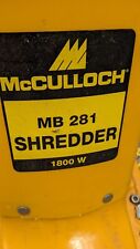 Garden shredder mcculloch for sale  ORPINGTON