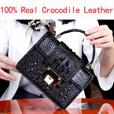 Bolsa satchel feminina de luxo couro de jacaré 100% crocodilo real QR comprar usado  Enviando para Brazil