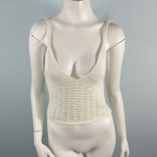 Aritzia Wilfred White Crochet Knit Crop Tank Evie Top Size Small for sale  Shipping to South Africa