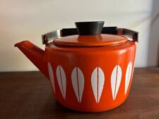 Vintage Mid-Century Cathrineholm Lotus Orange Enamel Teapot Kettle, used for sale  Shipping to South Africa