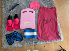 Speedo mesh bag, kick board, pull bouy, paddles, fins size 5.5-6.5, pool hat, used for sale  STOURBRIDGE