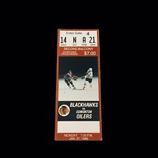 RARO 27 de janeiro de 1986 Blackhawks Oilers Wayne Gretzky Mark Messier Gol NHL HOF comprar usado  Enviando para Brazil