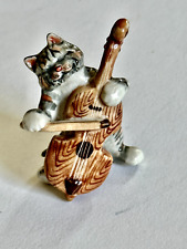 Used, Small Vintage porcelain cat playing a bass. Hand painted figurine. Very sweet. for sale  Shipping to South Africa