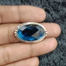 Indian Blue Sapphire Ring Solid 925 Silver Handmade Partywear Worry Ring HM1124 for sale  Shipping to South Africa