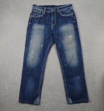 Big Star Jeans Mens 36 Blue Relaxed Straight Distressed Denim Pants Act 33x30 for sale  Shipping to South Africa