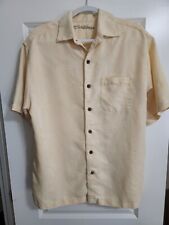 Caribbean Linen Blend Short Sleeve Tropical Camp Shirt Mens Large Yellow for sale  Tallahassee