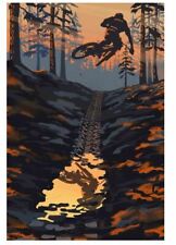 Art Unframed Poster Downhill Mountain Biking Wall Home Decoration, used for sale  Shipping to Canada