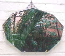 "Espejo de pared pequeño Art Deco 1930 vidrio biselado rectangular vintage de 19"" x 14""", usado segunda mano  Embacar hacia Argentina