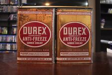 Two Vintage Durex Permanent Anti Freeze & Coolant 1 Gallon Tin Can Made In USA for sale  Shipping to South Africa