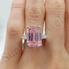 RARE 5.60 Ct Certified Emerald Cut Pink Diamond Solitaire Ring, Great Luster for sale  Shipping to South Africa