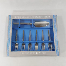 Used, Cordova Riviera Dessert Forks & Cake Slicer Set Stainless Steel Boxed 70s Vtg for sale  Shipping to South Africa