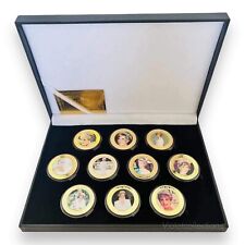 Juego de monedas enchapadas en oro de la princesa Diana x10 del príncipe Harry y William segunda mano  Embacar hacia Argentina