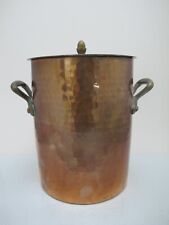 Made in FRANCE 11" Hammered COPPER Stock Pot with Lid Metal Cookware for sale  Shipping to South Africa