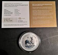 2017 South Africa 50th Anniversary Krugerrand Premium Silver 1oz Coin with cert comprar usado  Enviando para Brazil