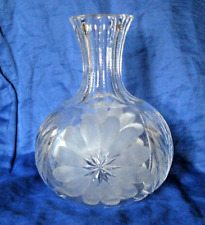 Garrafa de água de cabeceira de cristal cortada margarida grande e ventilador antigo período brilhante, usado comprar usado  Enviando para Brazil