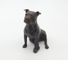 Escultura de bronze fundido Staffordshire Bull Terrier figura de cachorro vintage c1980 comprar usado  Enviando para Brazil