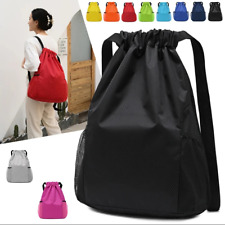 Usado, Mochila unisex con cordón para gimnasio bolsas de cuerda impermeable bolso de hombro senderismo viaje segunda mano  Embacar hacia Mexico