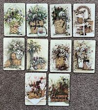 Usado, Troca original cartas de baralho artista arranjo de flores em cesta de vime comprar usado  Enviando para Brazil