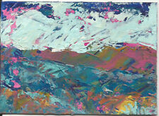 MOODY MOUNTAINS Original Abstract Knife Landscape Painting ACEO TEXTURE mini ART for sale  Shipping to Canada