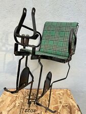Cadeira de assento traseiro infantil vintage Leco bicicleta reforço de metal verde xadrez vinil comprar usado  Enviando para Brazil