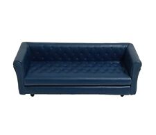 Miniature Leather Long Sofa Couch Dolls House Blue for sale  Shipping to South Africa