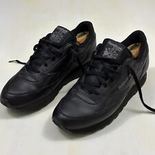 De Colección Reebok Clásico Zapatos para Correr Hombres 12 Negro Cuero Tenis Entrenadores Años 90 Y2K, usado segunda mano  Embacar hacia Argentina