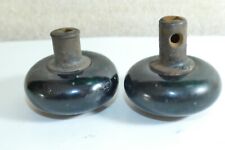 2 perillas de puerta de acero vintage esmaltado negro sobre metal rescate recuperado 2,25 segunda mano  Embacar hacia Argentina