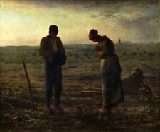 Pintura a óleo Jean-François Millet - Jovens agricultores casal oração em arte paisagística comprar usado  Enviando para Brazil