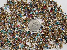 600 TINY SMALL VTG GLASS RHINESTONES COLORS MIX AB CLEAR CZECH PRECIOSA HUGE LOT for sale  Shipping to South Africa