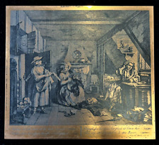Antique Hogarth Engraved Copper Plate from Dunciad Book 1 Distressed Poet for sale  Shipping to South Africa