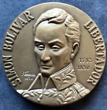 Usado, Hermosa medalla de bronce antigua y rara con altos relieves de Simón Bolívar segunda mano  Embacar hacia Argentina