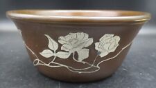 Heintz Art Metal - Sterling over Bronze 7 1/2" Bowl Rose Motif EXC! for sale  Shipping to South Africa