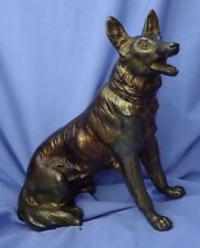 Usado, Estatueta de cachorro bronze PASTOR ALEMÃO ALSACIANO BELGA MALINOIS CARVIN 11" comprar usado  Enviando para Brazil
