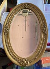 Espelho antigo com moldura oval ornamentada de vidro chanfrado comprar usado  Enviando para Brazil
