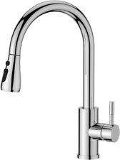  Kitchen Sink Taps Mixer with Pull Out Spray, Swivel Single Handle High Arc Pull, used for sale  Shipping to South Africa