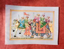 Used, Indian Maharajah Procession Painting Handmade Miniature Art on Silk PN11368 for sale  Shipping to Canada