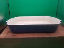 Used, Le Creuset Stoneware Baking Dish Rectangular Blue Gratin 30cm x 18cm  for sale  Shipping to South Africa